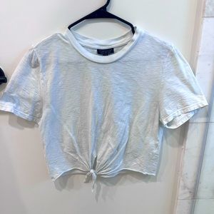 Topshop cropped white tshirt. Size 6